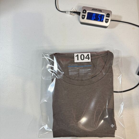 Columbia T-Shirt Mens L Brown Neutral Short Sleeve Shirt Crew Neck Graphic Logo - Picture 7 of 7